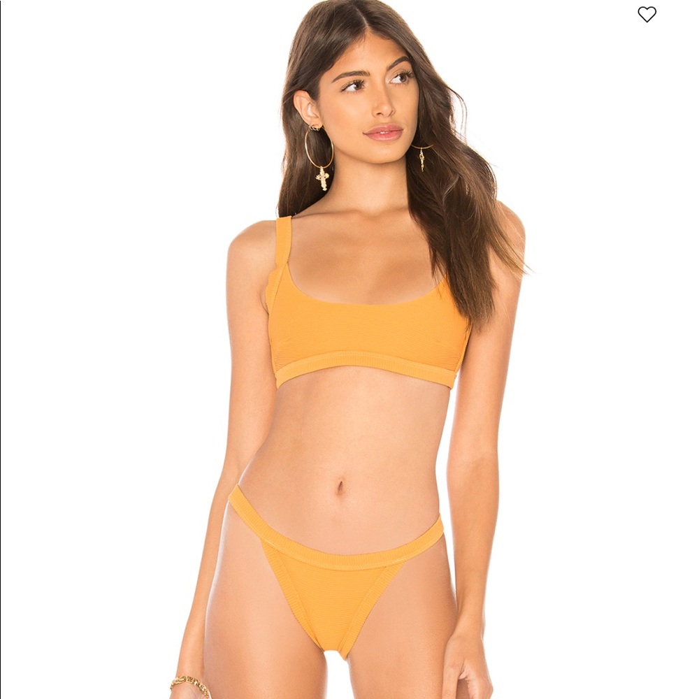 Zulu & Zephyr Mustard Yellow Ribbed Bikini Set
